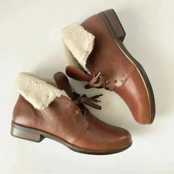 Naot Pali Shearling Lined Boots Lace Up Size 40 - Picture 10 of 11